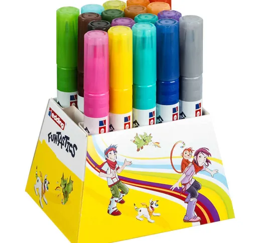Penna con Punta a Fibra Larga Funtastics 18 pz Multicolore 14 - 