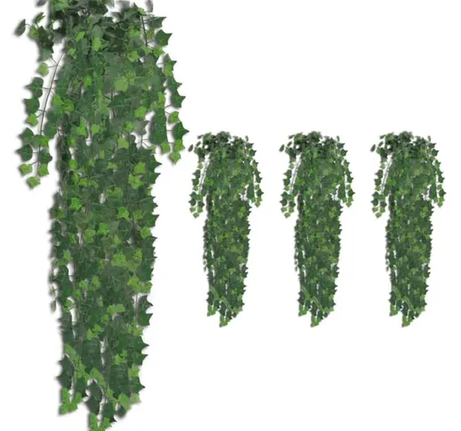 Foglie Artificiali di Edera 4 pz Verdi 90 cm