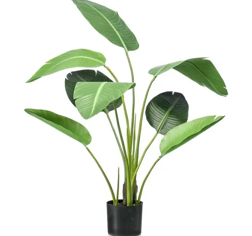 Pianta Strelitzia Artificiale 120 cm in Vaso Verde - Verde - Emerald