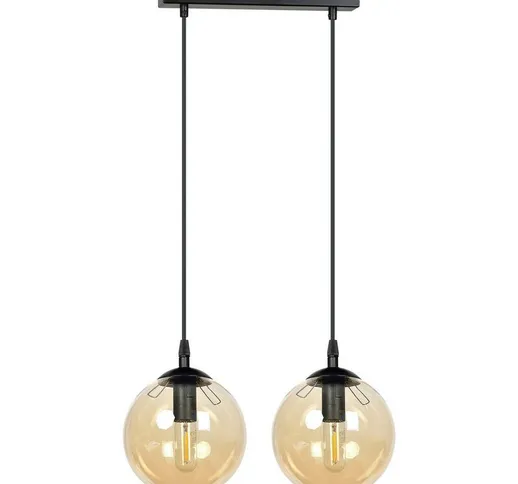 Emibig Lighting - Emibig cosmo Plafoniera a sospensione Globe Bar nera con paralumi in vet...