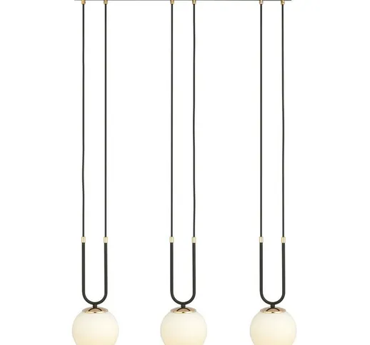 Emibig Lighting - Emibig glam Plafoniera a sospensione Globe Bar nera con paralumi in vetr...