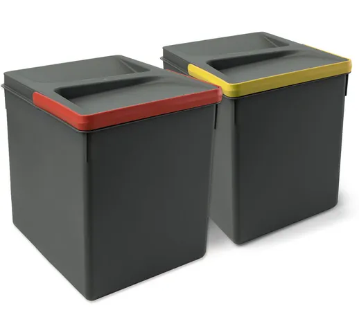 Contenitori per cassetti da cucina Recycle, Altezza 266, 2x15, Plastica grigio antracite,...