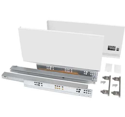 Emuca Kit cassetto Vertex per cucina o bagno, altezza 178 mm, prof. 500 mm, 40 Kg, chiusur...