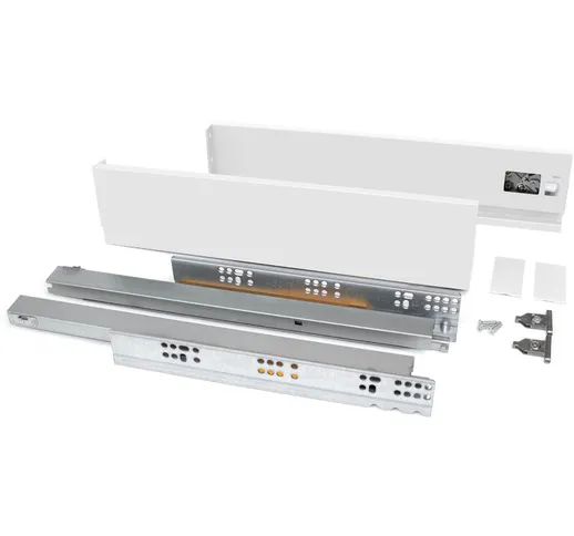 Emuca Kit cassetto Vertex per cucina o bagno, altezza 83 mm, prof. 500 mm, 40 Kg, chiusura...