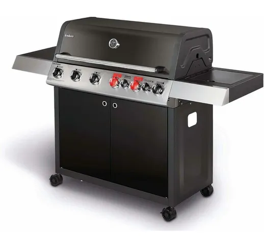  Colorado 6 IK Turbo 30mbar Barbecue a gas - BBQ da giardino con Coperchio e Termometro in...