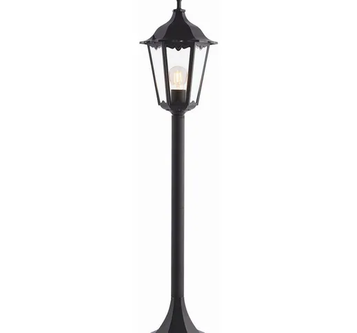 Burford - Lampada da terra da esterno 1 luce Vernice nera opaca, vetro IP44, E27 - 