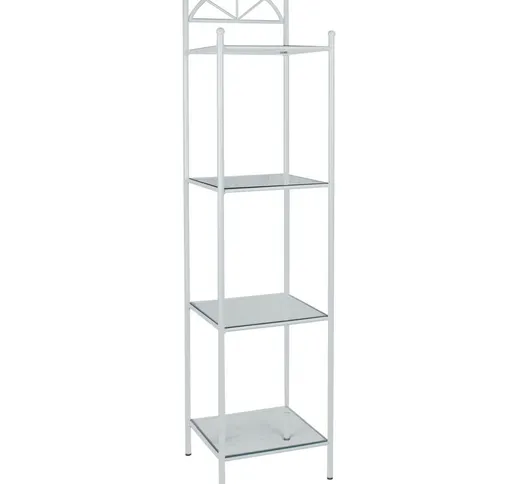 Etagere 4 Ripiani SOLE in Ferro Battuto | Bianco opaco - 70 x 32 H. 138 - Bianco opaco