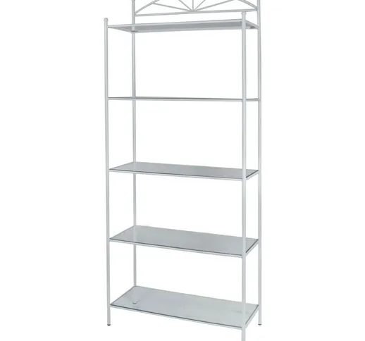 Etagere 5 Ripiani SOLE in Ferro Battuto | Nero opaco - 32 x 32 H. 175 - Nero opaco