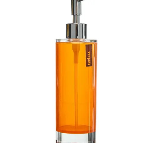 Linea Bagno Dispenser Sapone, Arancione, 6.5 x 6.5 x 22 cm - Excelsa
