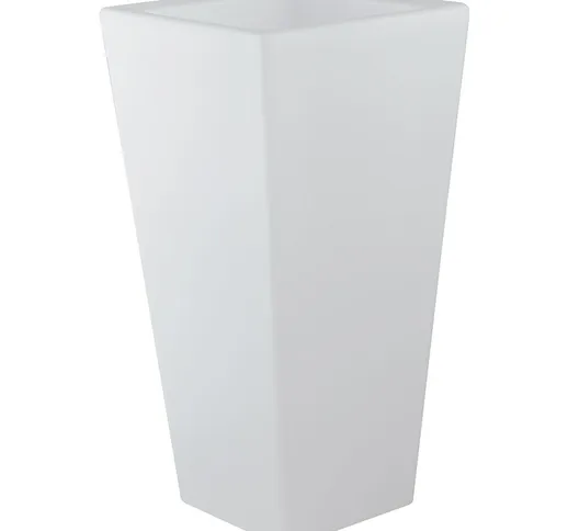 Vaso led geco da esterno quadrato ricaricabile 4W rgb con telecomando 60 cm - Bianco