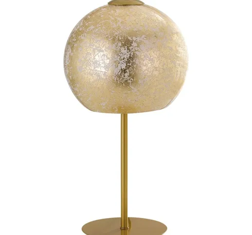 Lampada da tavolo VANITY oro in vetro con cavo in tessuto (1xE27) - Oro
