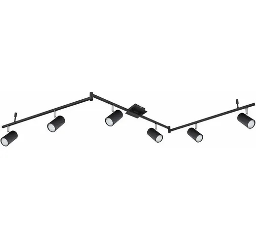 Etc-shop - Faretto da soffitto 6 fiamme Spot bar plafoniera Plafoniera in metallo nero, br...