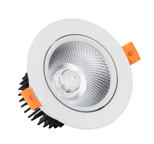 Ledkia - Downlight LED 12W Regolabile COB Orientabile Rotondo (UGR19) Bianco Foro Ø 90 mm...