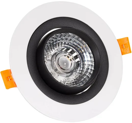 Ledkia - Faretto Downlight LED 18W COB Orientabile 360° Nero Rotondo Design Foro Ø 120 mm...