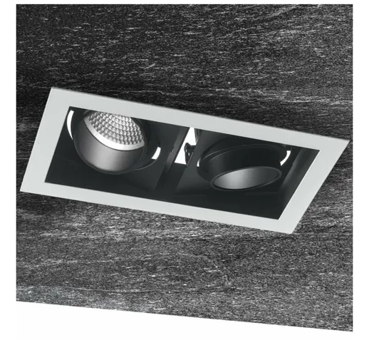 Incasso Led Apollo Orientabile Bianco/Nero 2X30W 4800Lm 3000-4000K 35,5X18,8X12Cm