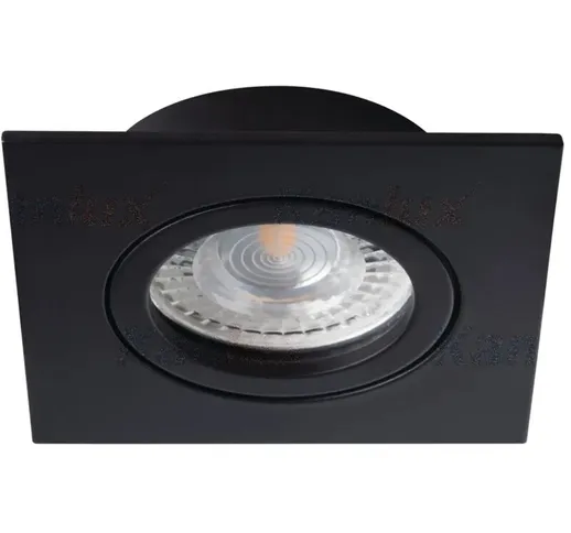 faretto incasso dalla 1 luce 70 mm CE GX5,3 IP20 interno nero orientabile quadrato kan 224...