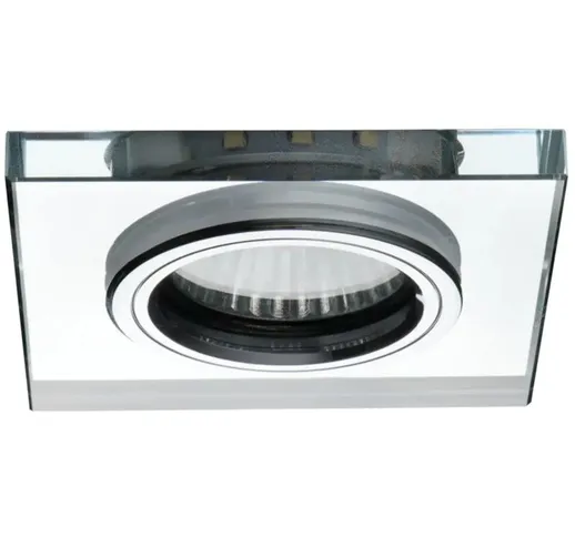 Kanlux - faretto incasso vetro con decoro led 220-240 volt 70 mm CE GU10 argento bianco fr...