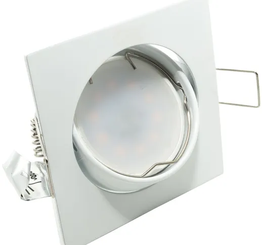 Faretto lampada LED orientabile 8W incasso bianco luce diffusa GU10 foro 7cm Luce Bianco c...