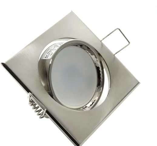 Faretto LED orientabile 8W incasso spazzolato luce diffusa 150 GU10 foro 7cm Luce Bianco n...