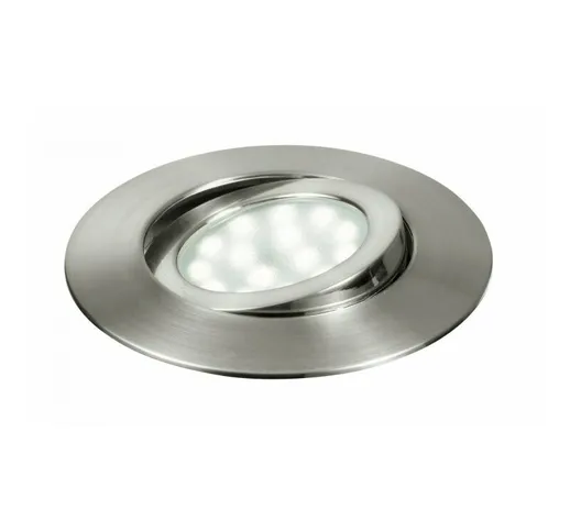 Shop-day - Faretto a incasso led tondo orientabile di colore nickel 5 watt 3000 kelvin