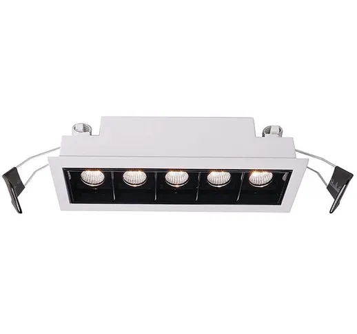 Faretto rettangolare led 10w incasso RA>90 spot 45 gradi dimmable driver DALI Luce Bianco...