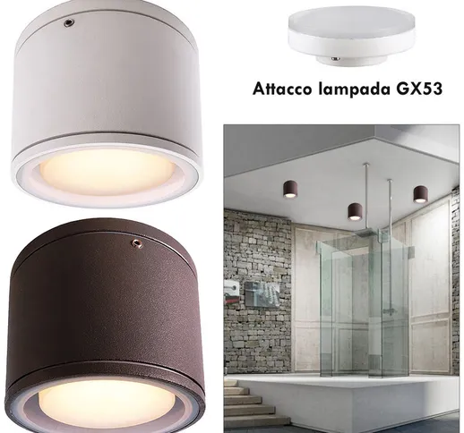 Faretto soffitto box doccia bagno turco sauna lampada parete LED 6W GX53 Luce Senza lampad...