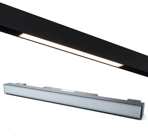 Faretto track magnetico barra slim LED 10W binario 48V luce ufficio negozio 30cm