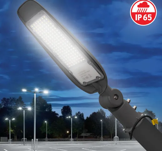 Faro armatura stradale lampione LED 100W 10000lm inclinabile 180 6500K IP65 230V