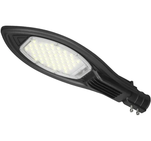 Ecd Germany - Faro LED lampione esterno stradale palo faro 50 Watt bianco caldo 3000 K SMD