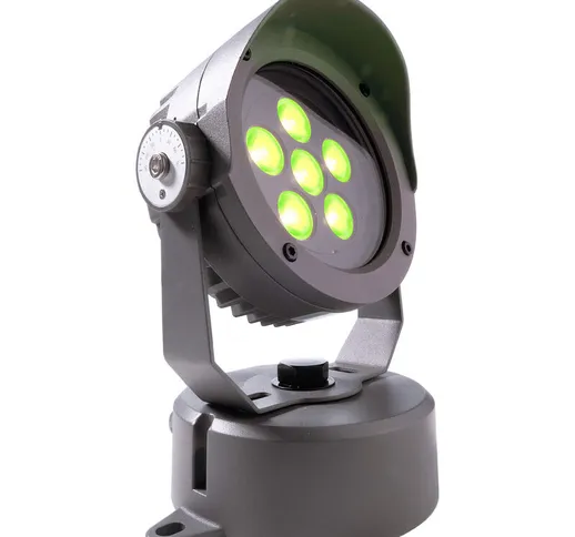 Faro spot led 17w full color rgb dmx 24v sincro IP65 giochi luce alberi facciate