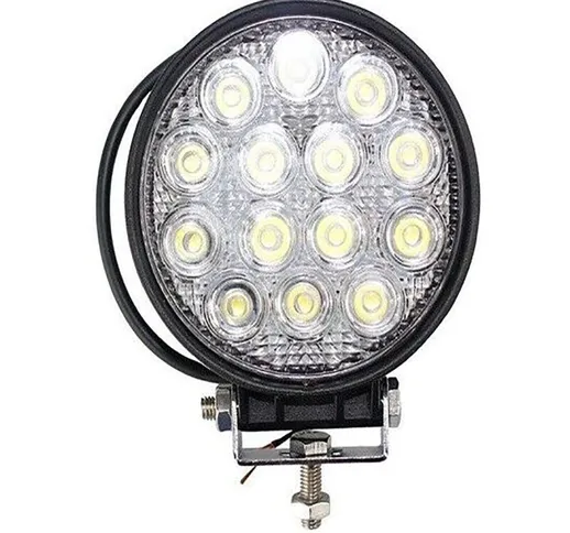 Faro supplementare slim profondita' auto fuoristrada 12V tondo 14 led 48W IP67