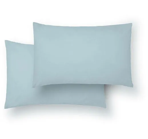Federa cuscino liscio baby blu unico letto 150 cm (50 x 75) pack 2 - Unico