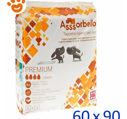 Assorbello PREMIUM Tappetini Assorbenti per Cani 60x90 - 90 Tappetini - Ferribiella