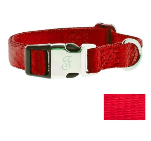 Collaro regolabile Nylon 25mmx55-70 cm rosso - Ferribiella
