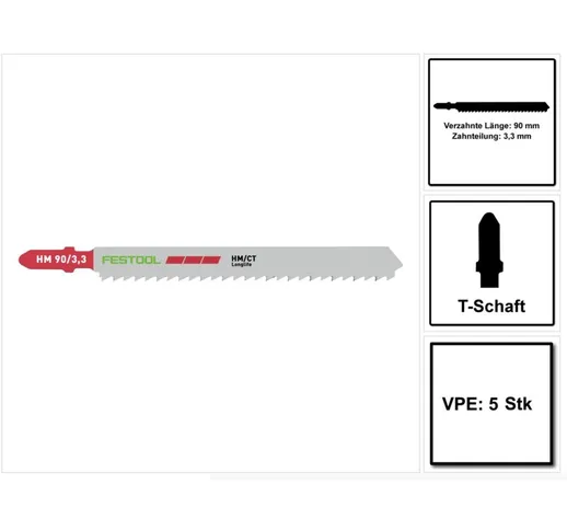 HM 90/3,3/5 Lama seghetto Plastics Laminate - 5 pezzi ( 5x 204269 ) - Festool