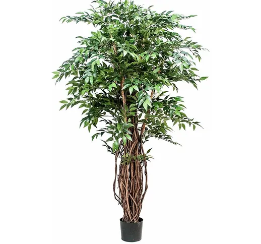 Ficus Weeping Artificiale con 2821 Foglie Altezza 152 cm Verde