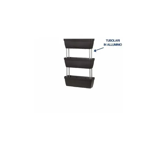 Fioriera verticale kit 3 vasi orto componibile 50X17XH80 cm verde/cemento 51511V cemento (...