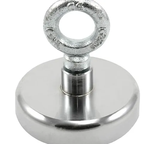 first4magnets RM60-1 - Magnete in ferrite di recupero, 80 x 70 mm (d x A), con occhiello M...