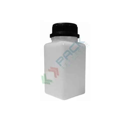 Pack Services - Flacone in plastica (HDPE), rettangolare a collo stretto, capacità 250 ml,...