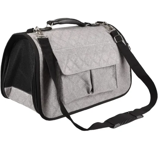 Borsa Trasportino per Animali Amy Grigia 45x21x28 cm - Grigio - Flamingo