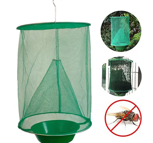 Fly Catcher Hanging Fly Catching Cage Trappola per mosche Flytrap Pieghevole per mosche Ga...