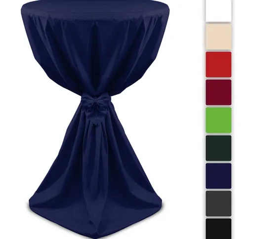 Fodera elegante per tavoli alti da bar, Giulia di Blu scuro, Ø60x145x130x60 cm - Beautissu