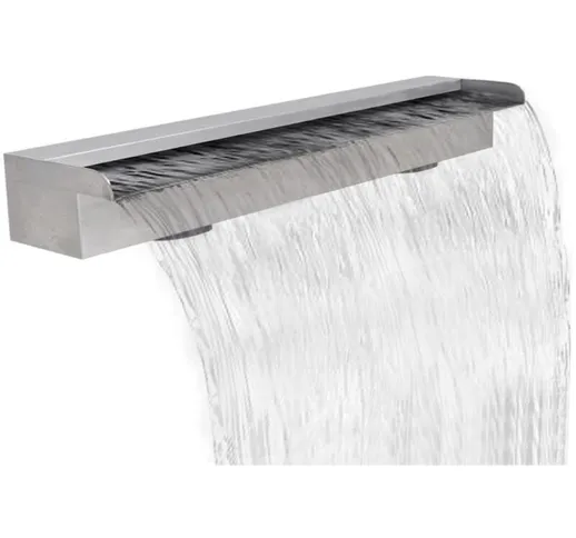 Hommoo - Fontana a cascata da giardino rettangolare acciaio inossidabile 90 cm VD24219