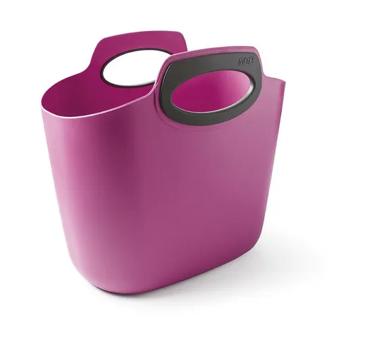 FOR2 fucsia, borsa multiuso in plastica indoor/outdoor, con manici, semirigida, made in It...