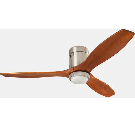 Forlight STEM Ventilatore da Soffitto LED Nichel Satinato, Bianco, 3000-4000-5000K