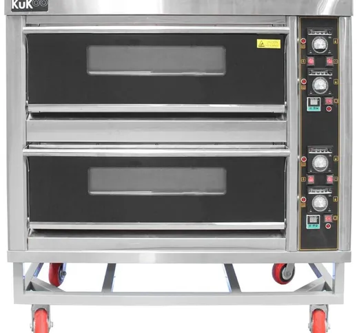KuKoo - Forno Commerciale per Cucinare Pizza e Altri Cibi a 2 Piani 400°C per Ristorante,...