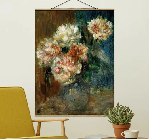 Foto su tessuto da parete con bastone - Auguste Renoir - Peonie Vaso - Verticale 4:3 Dimen...