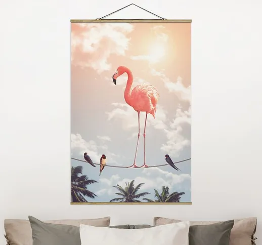 Foto su tessuto da parete con bastone - Cielo Con Flamingo - Verticale 3:2 Dimensione H×L:...