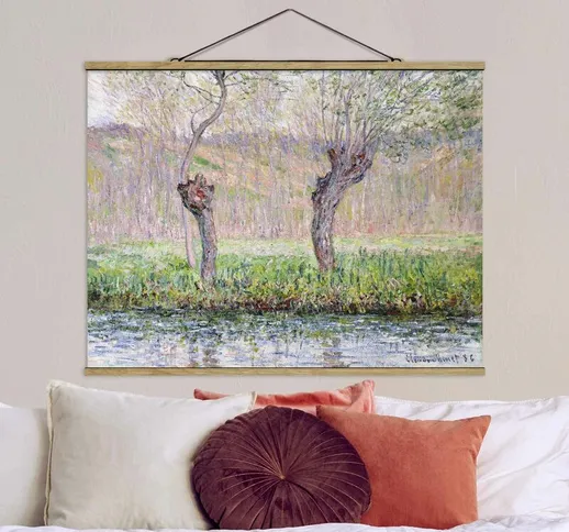 Foto su tessuto da parete con bastone - Claude Monet - Primavera Willows - Orizzontale 3:4...