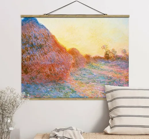 Foto su tessuto da parete con bastone - Claude Monet - Straw Barn - Orizzontale 3:4 Dimens...